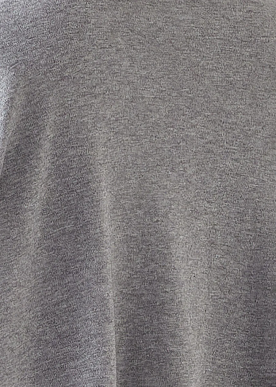 cotton jersey wide a-line shawl collar cardigan - long plus (silvergrey) sold by eskandar product image thumbnail 5