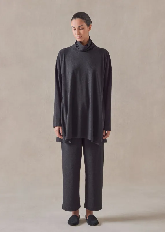 cotton jersey side panelled scrunch neck - long sold by eskandar