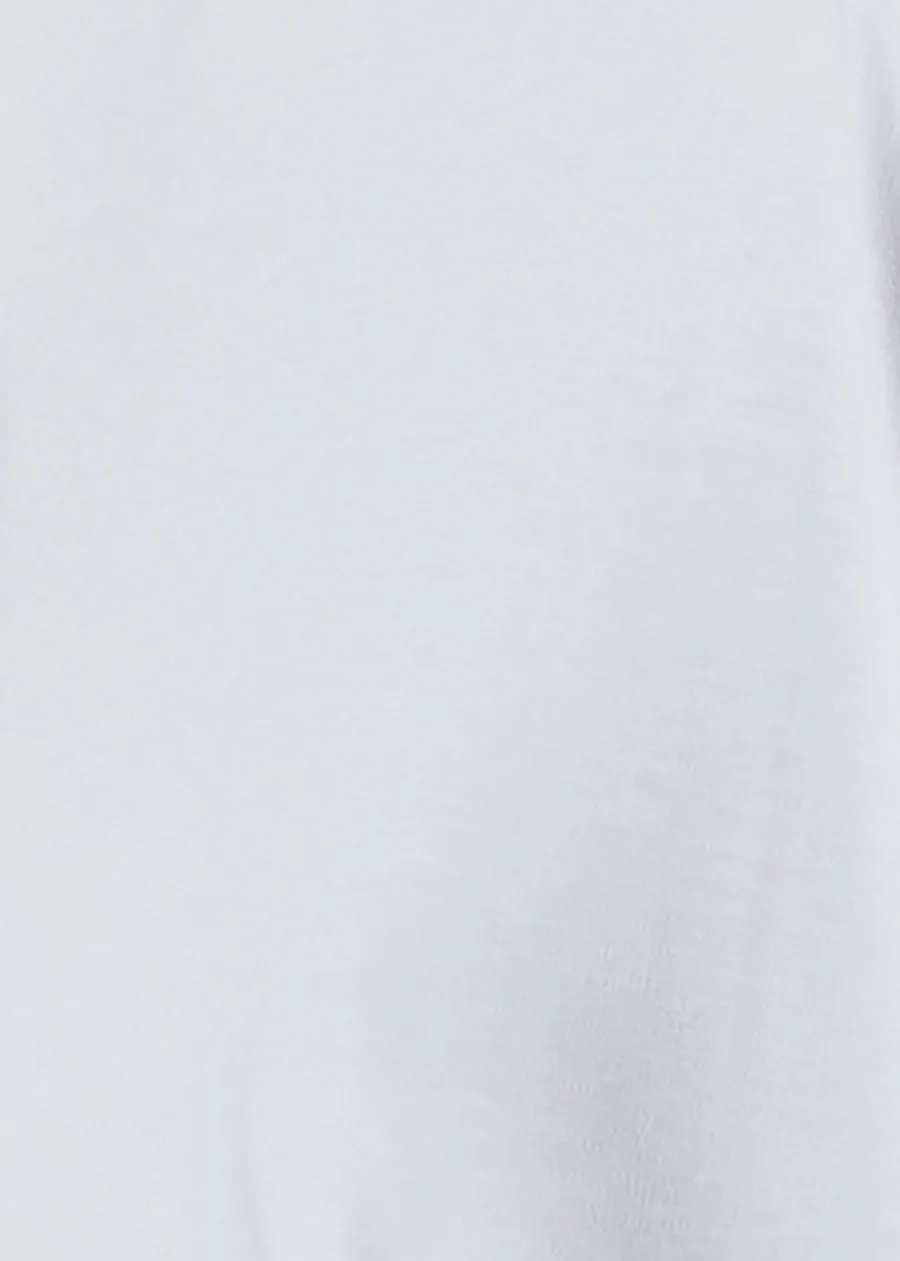 cotton jersey sloped shoulder round neck poncho - long plus (white) sold by eskandar product image thumbnail 5