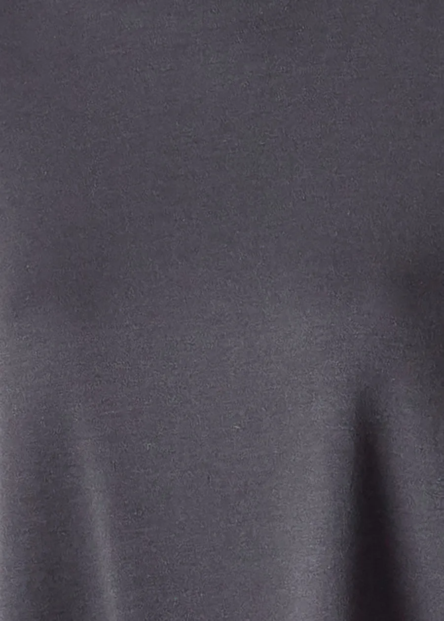 cotton jersey sloped shoulder round neck poncho - long plus (black) sold by eskandar product image thumbnail 4