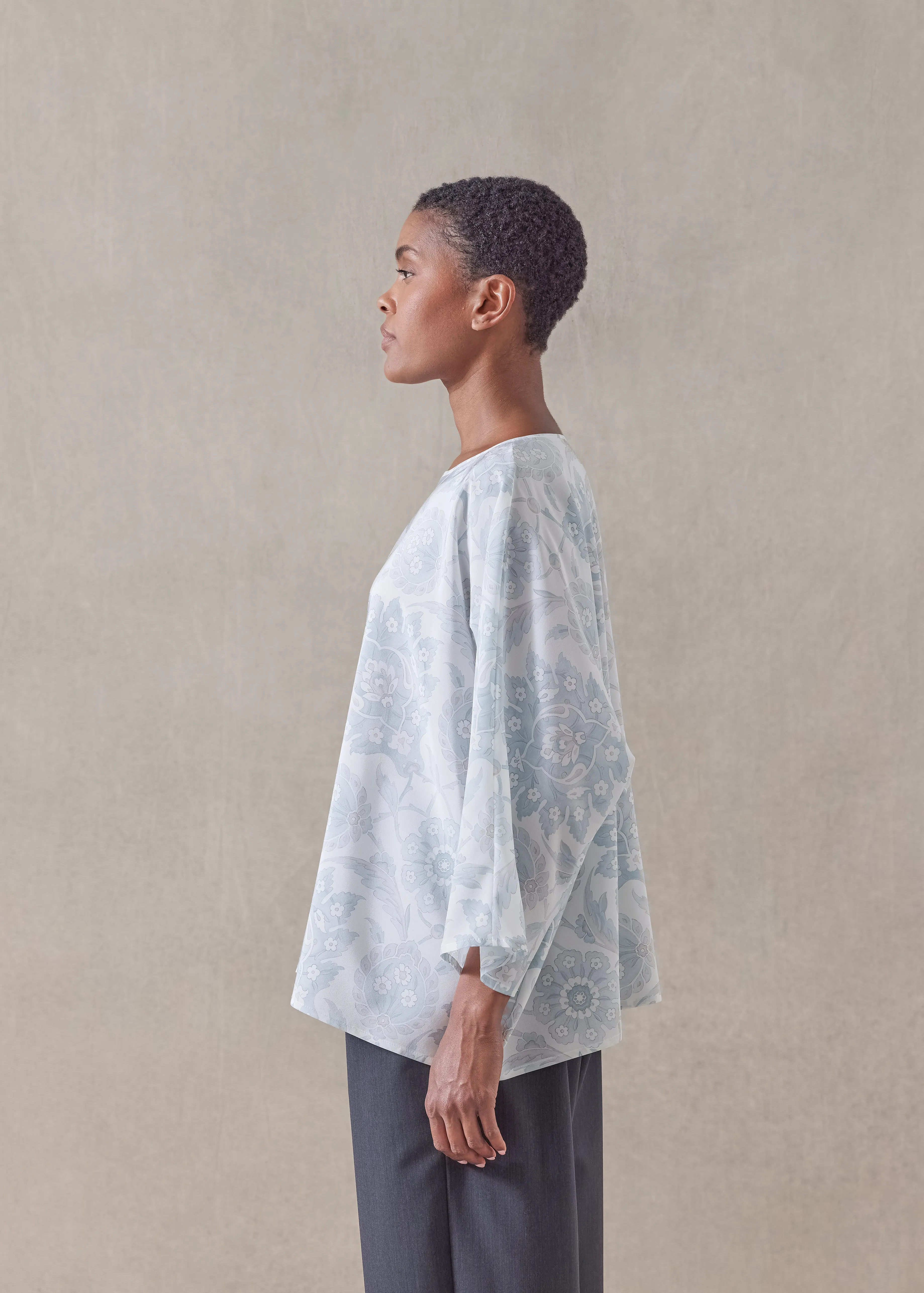 silk boat neck top - mid sold by eskandar product image thumbnail 3