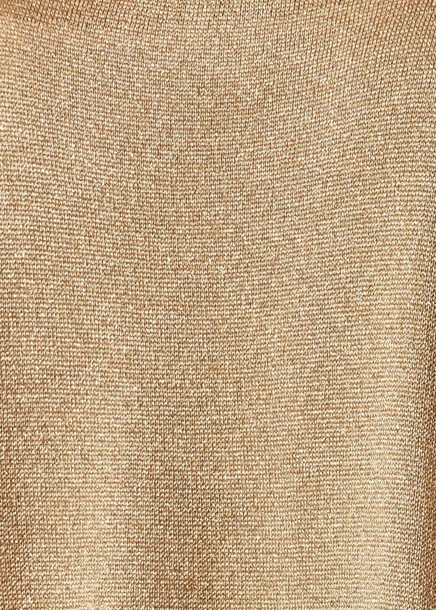 metallicised mix a-line sleeveless deep v-neck knitted sweater - mid plus sold by eskandar product image thumbnail 5