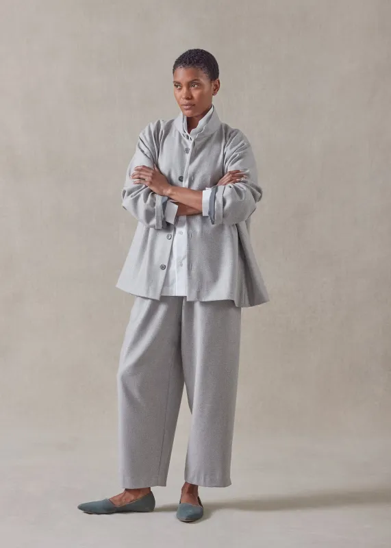 wool silk caucasus jacket with notch collar - mid plus sold by eskandar