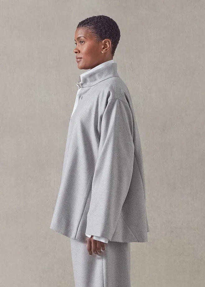 wool silk caucasus jacket with notch collar - mid plus (greypale) sold by eskandar product image thumbnail 3