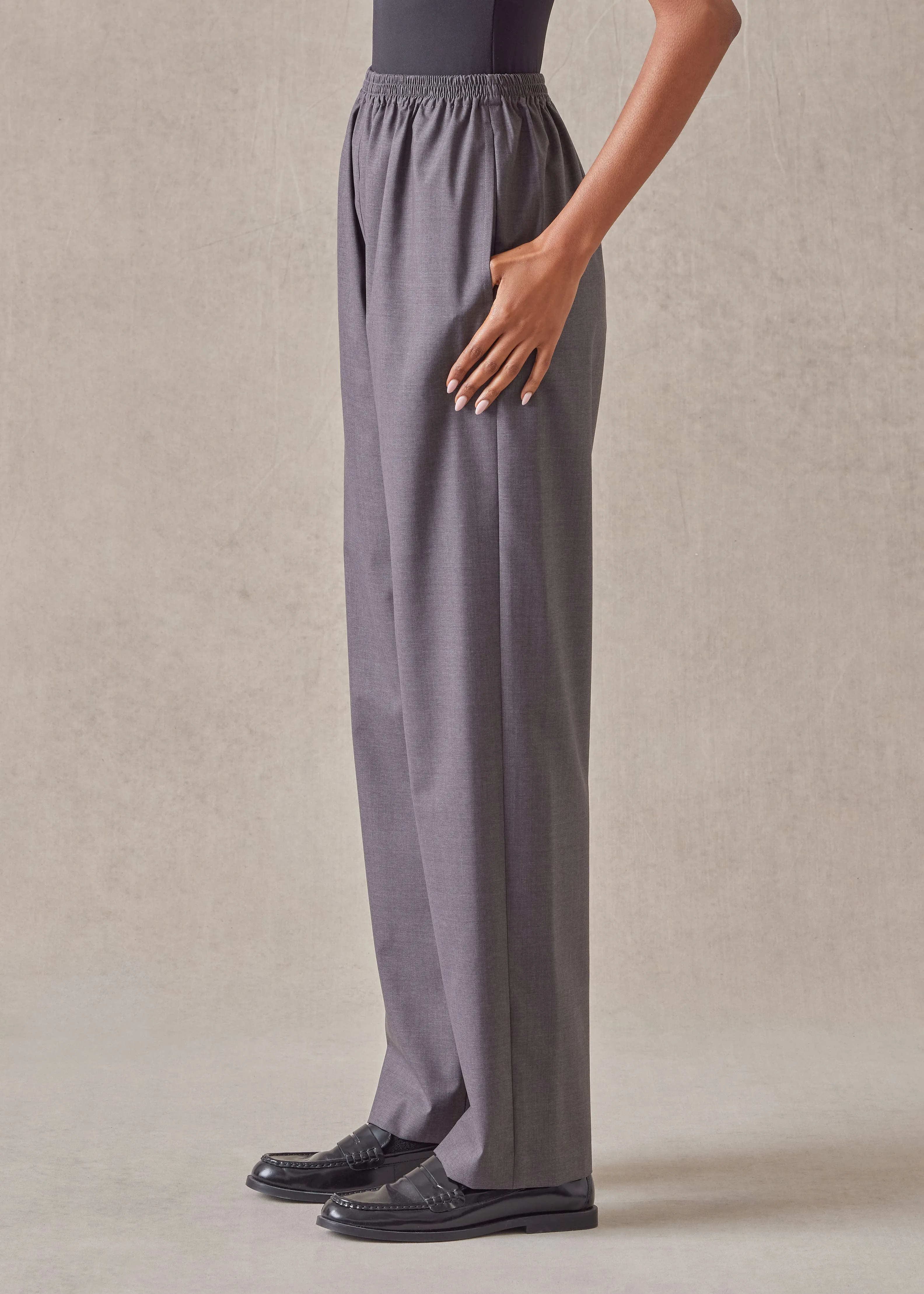 tropical wool regular trouser sold by eskandar product image thumbnail 3