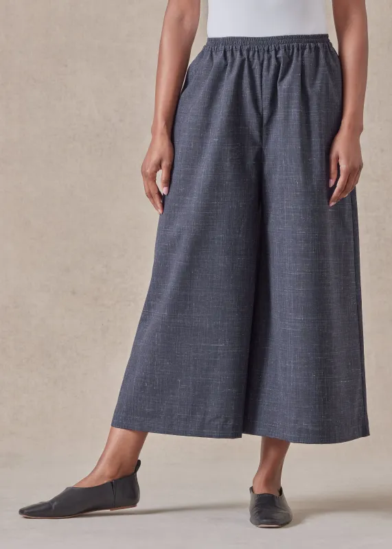 wool linen flared culotte sold by eskandar