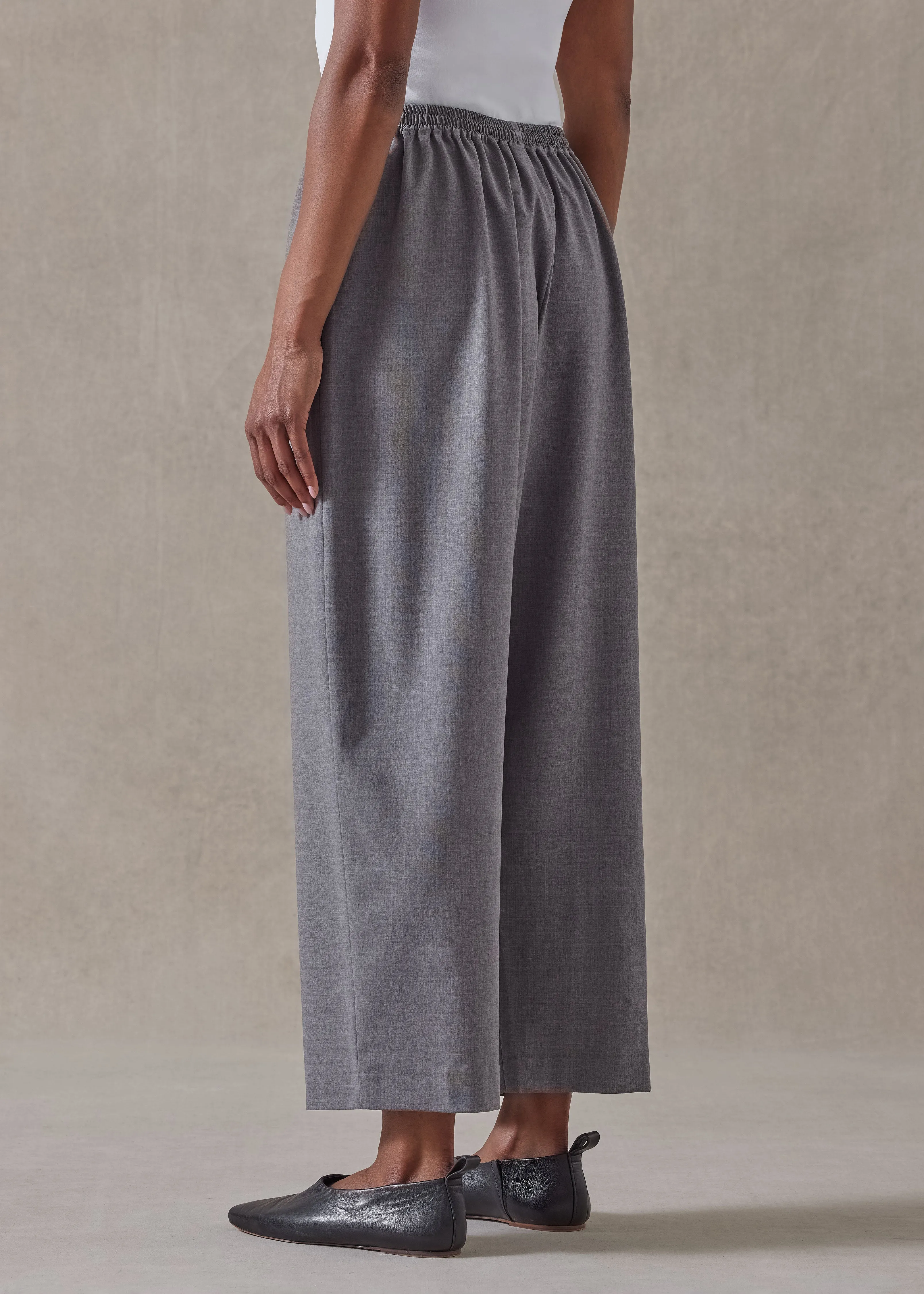 wool stretch japanese trouser (flannelgrey) sold by eskandar product image thumbnail 5