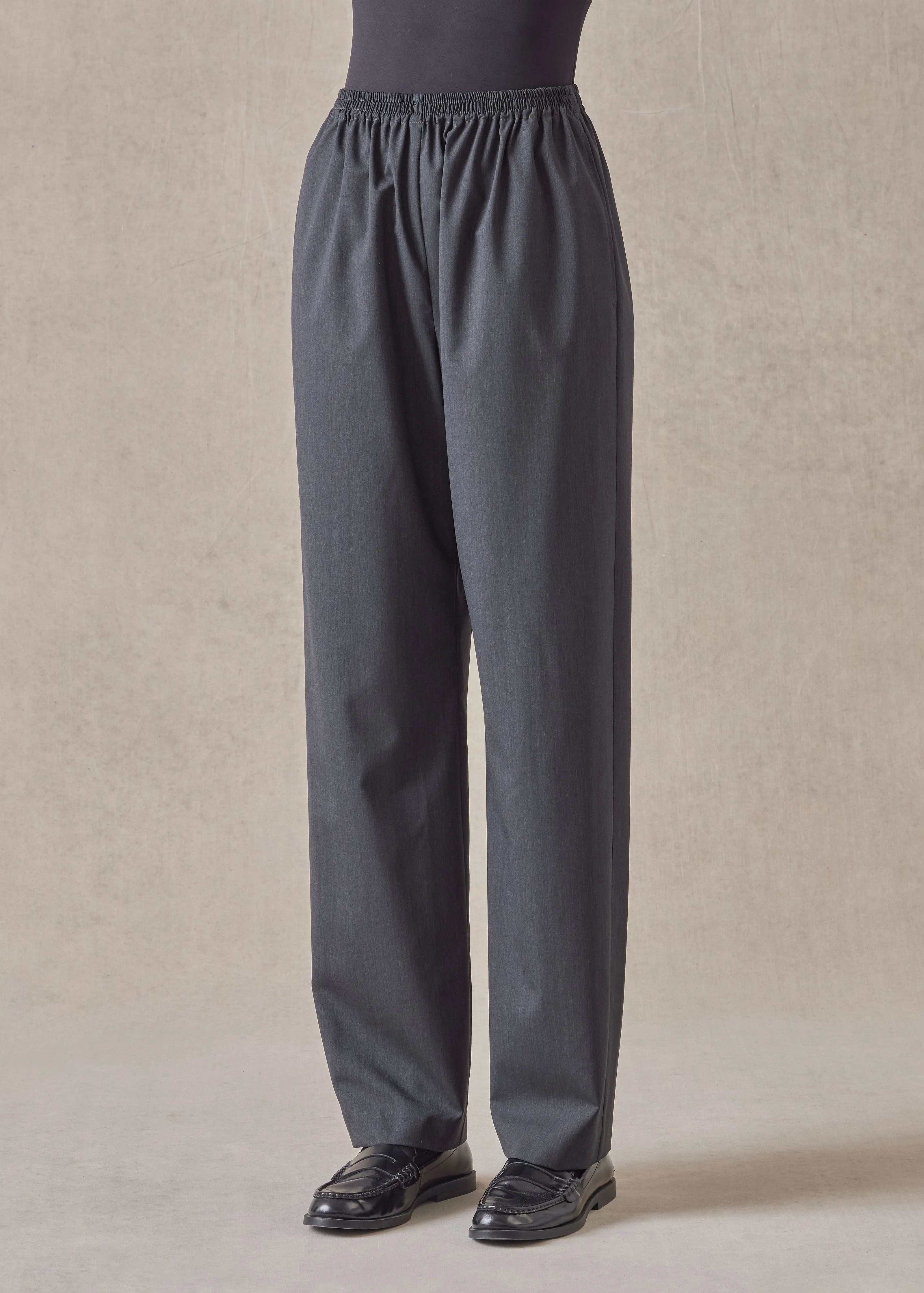 tropical wool regular trouser (charcoal) sold by eskandar
