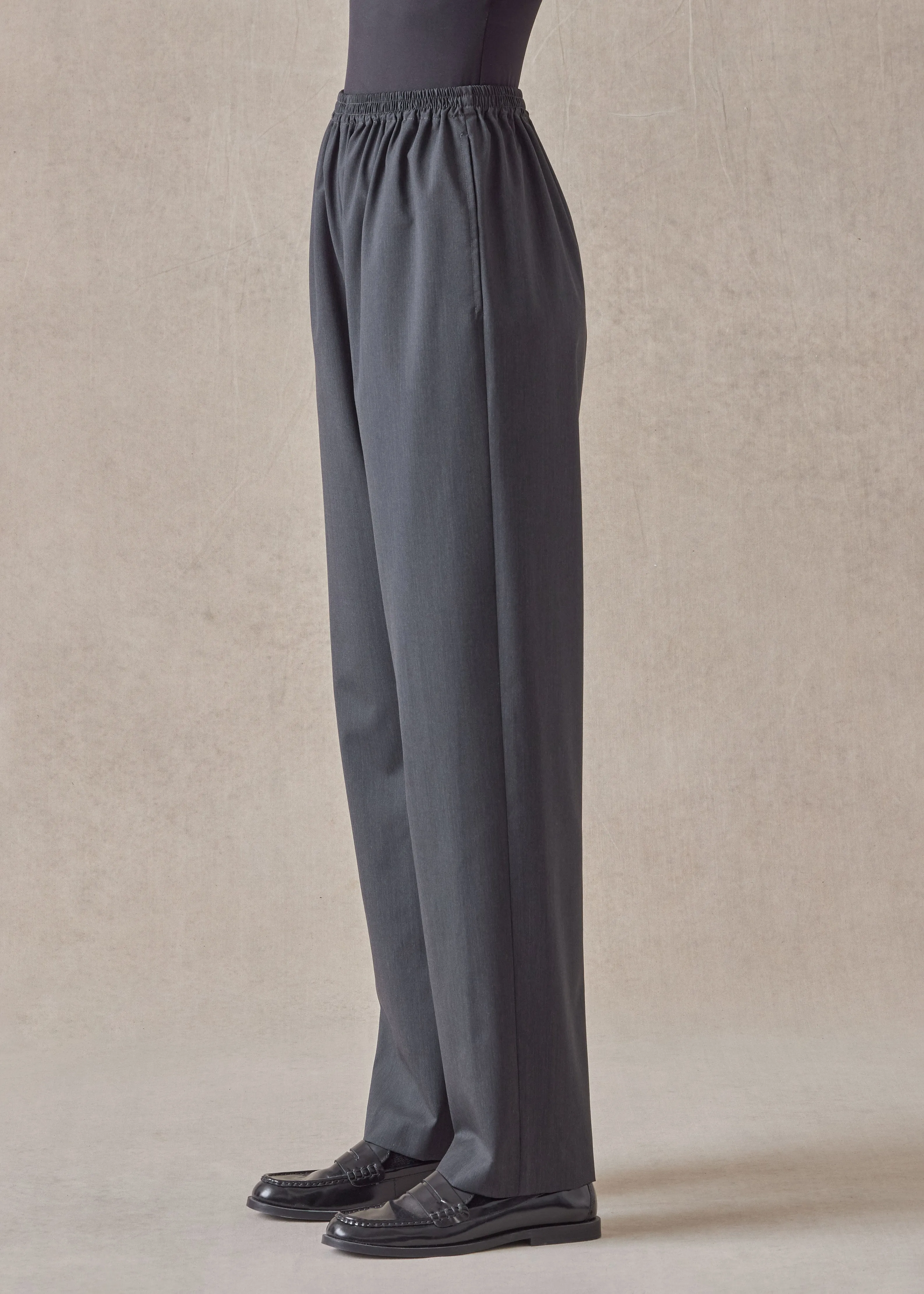 tropical wool regular trouser (charcoal) sold by eskandar product image thumbnail 3