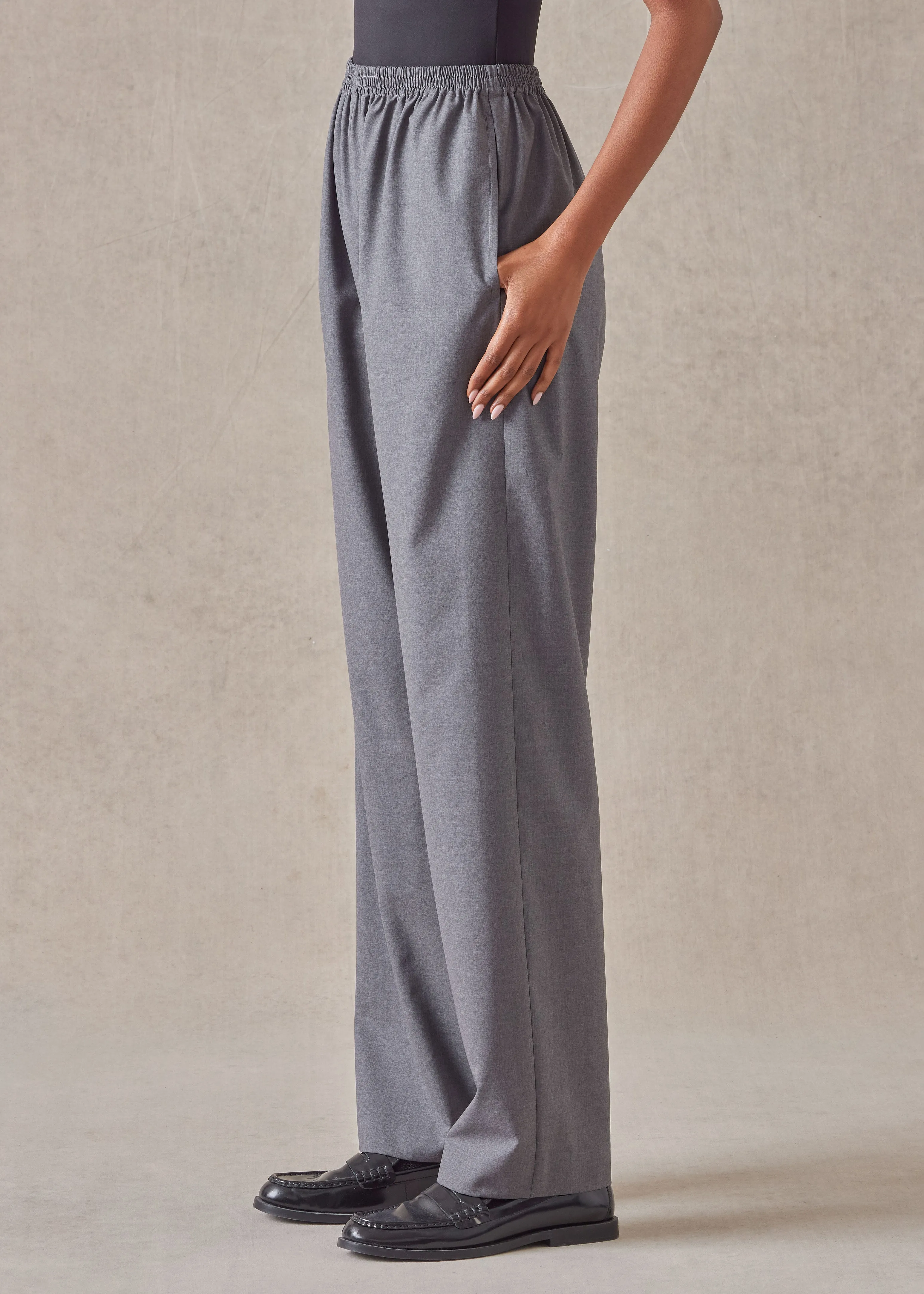 tropical wool regular trouser (lightgrey) sold by eskandar product image thumbnail 3