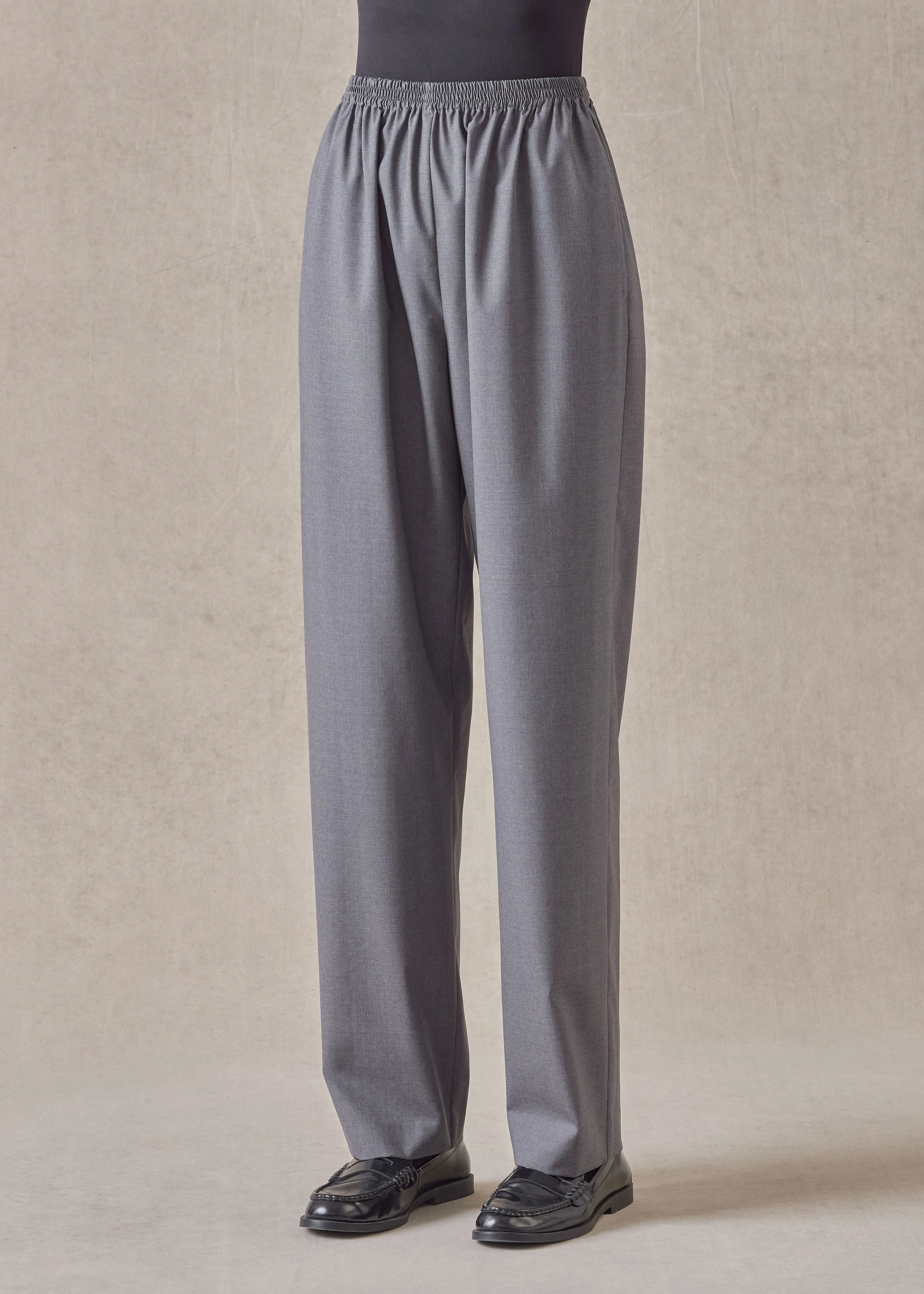 tropical wool regular trouser (lightgrey) sold by eskandar