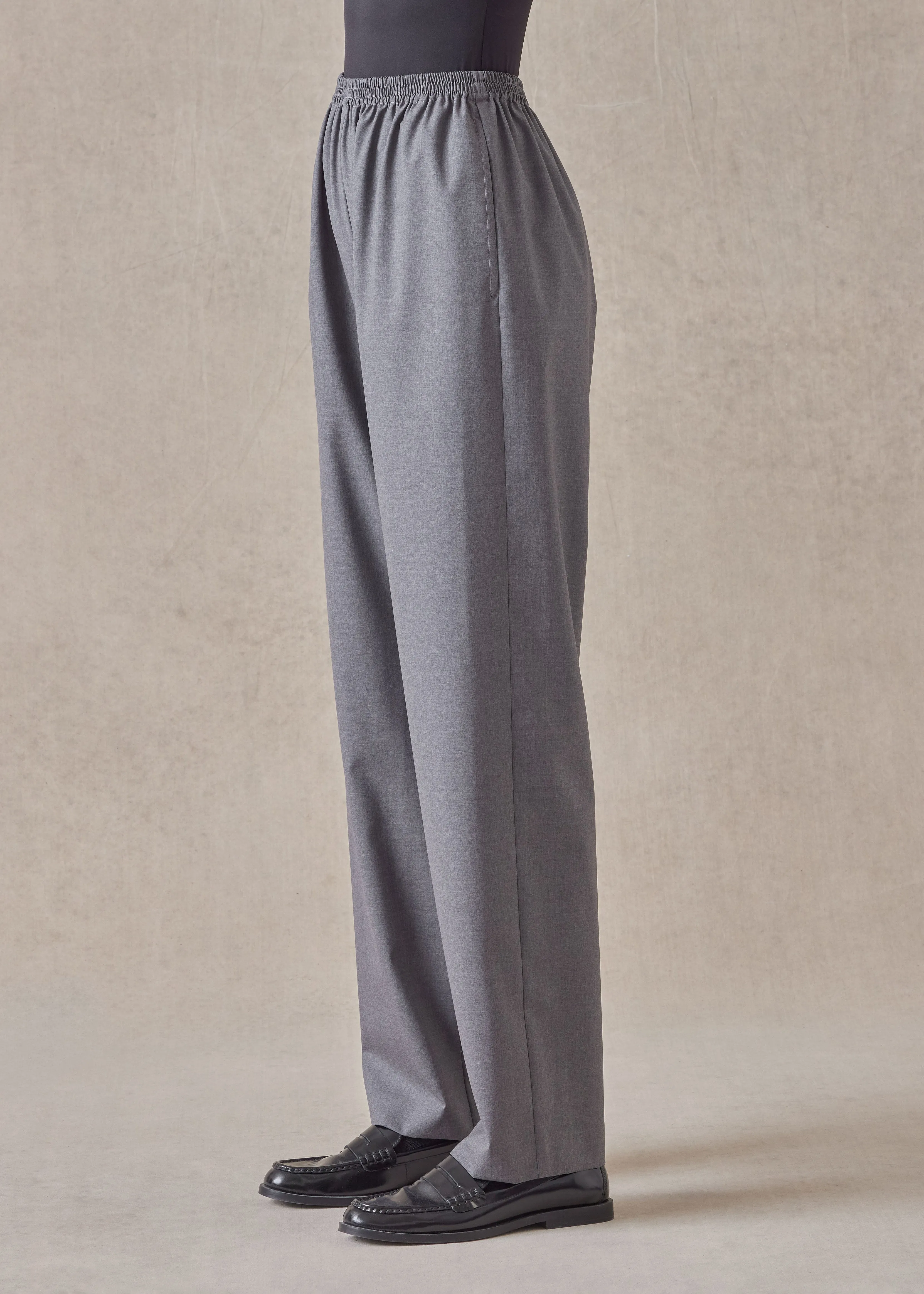 tropical wool regular trouser (lightgrey) sold by eskandar product image thumbnail 2