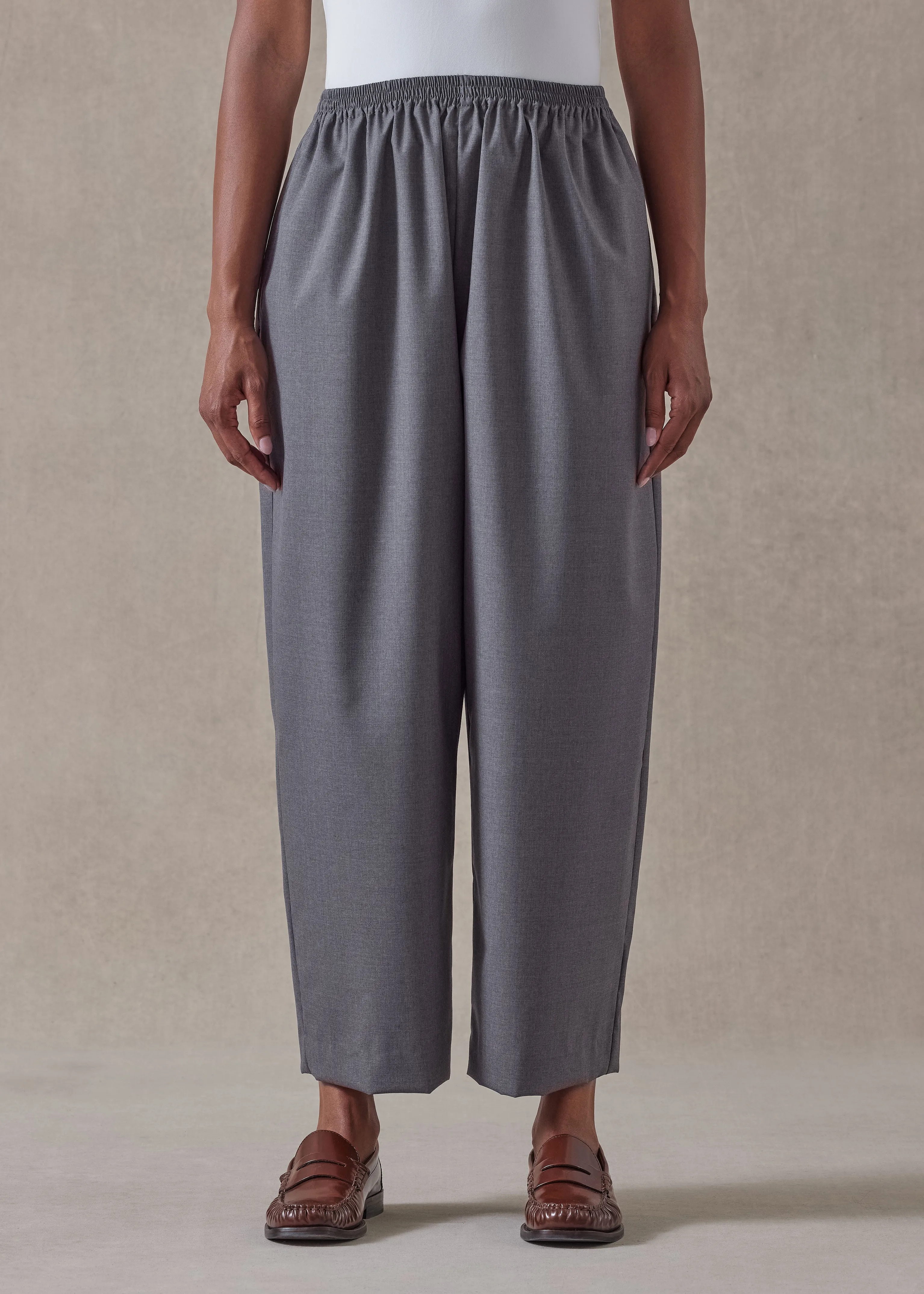 tropical wool japanese trouser (lightgrey) sold by eskandar product image thumbnail 2