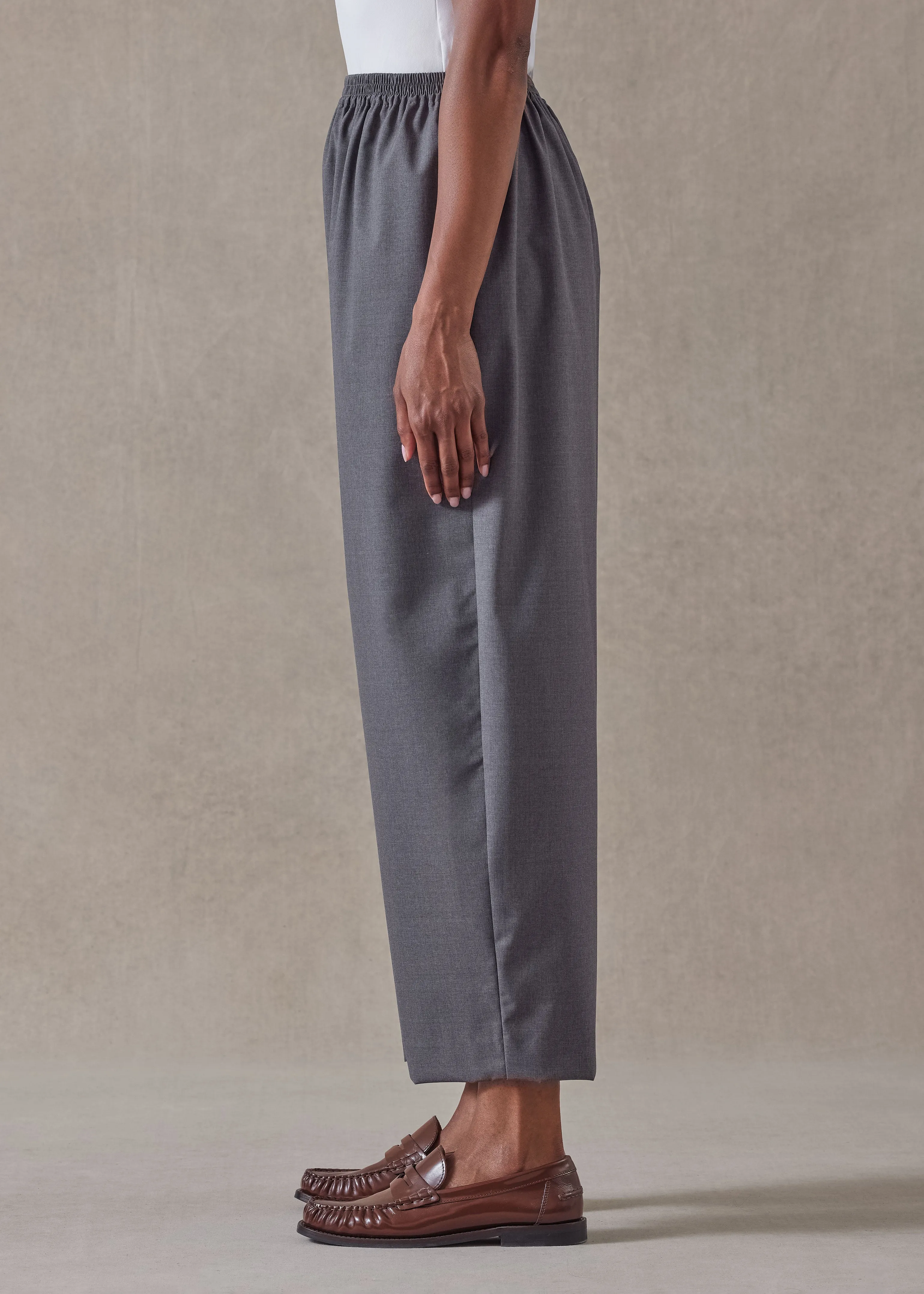 tropical wool japanese trouser (lightgrey) sold by eskandar product image thumbnail 5