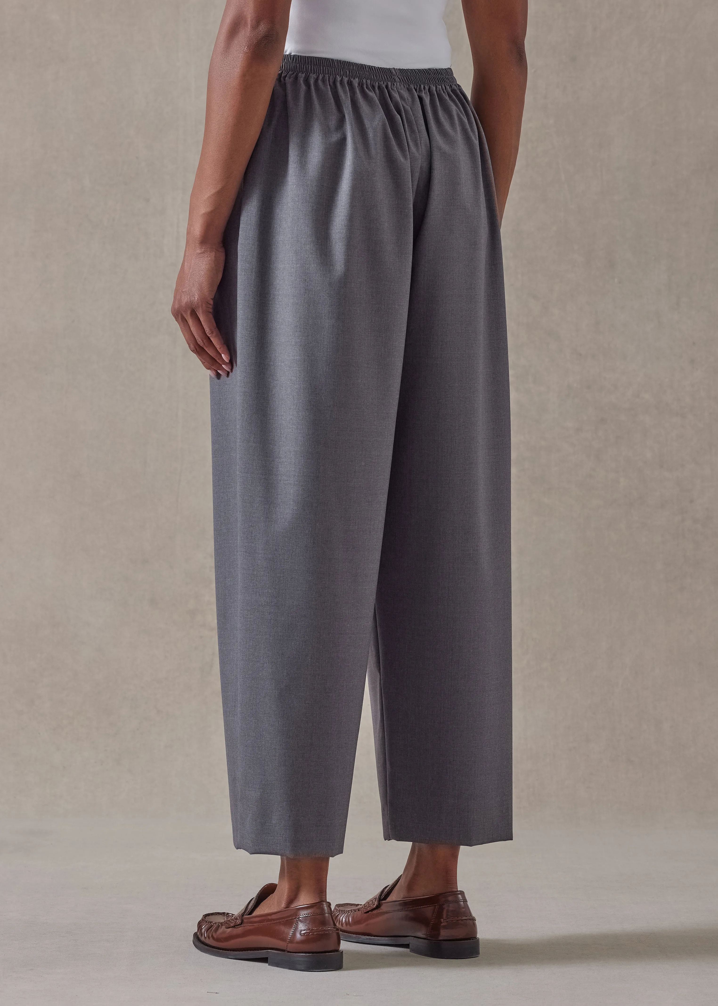 tropical wool japanese trouser (lightgrey) sold by eskandar product image thumbnail 4