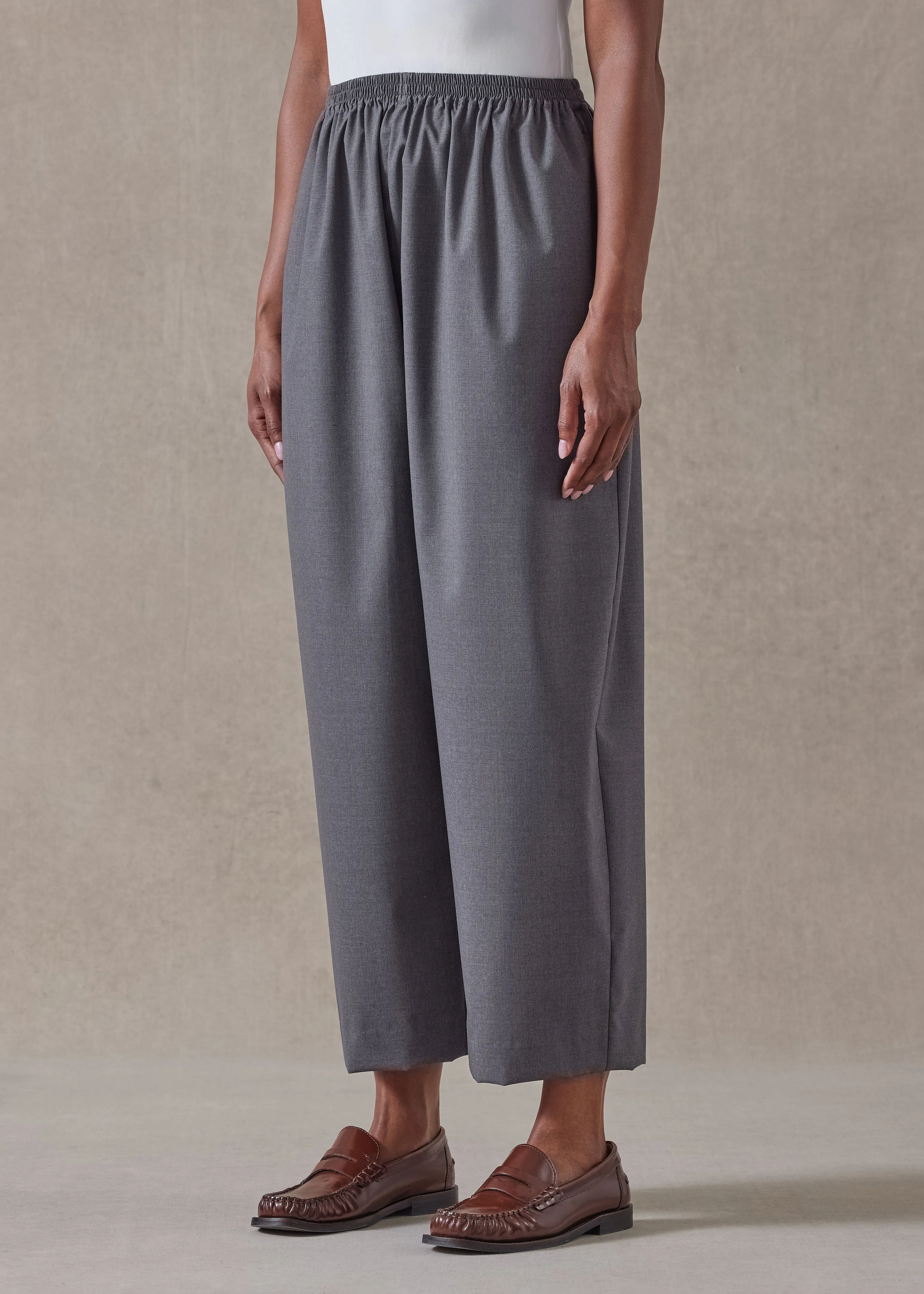 tropical wool japanese trouser (lightgrey) sold by eskandar