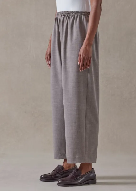 wool stretch japanese trouser (mushroom) sold by eskandar