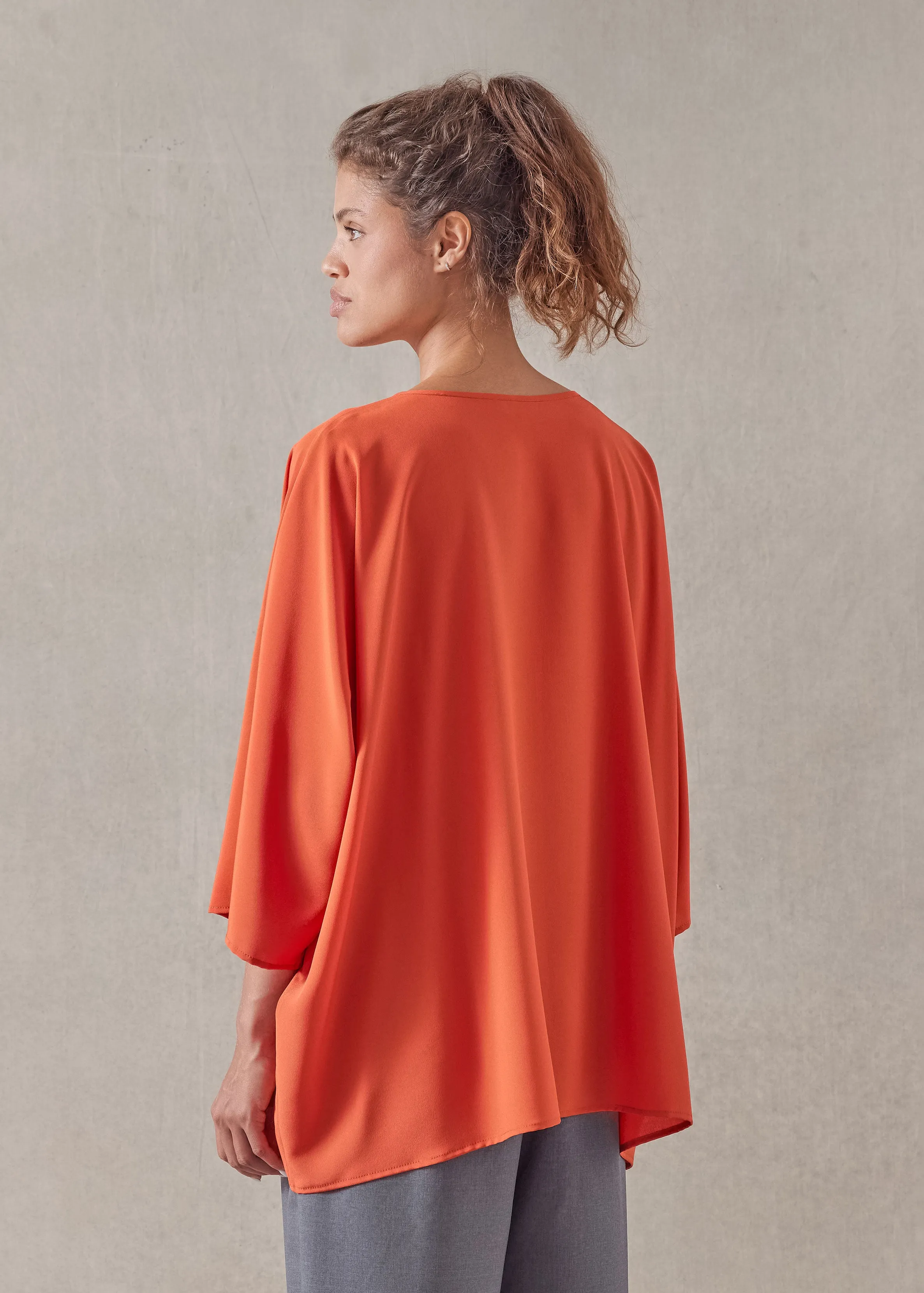 silk boat neck top - long sold by eskandar product image thumbnail 3