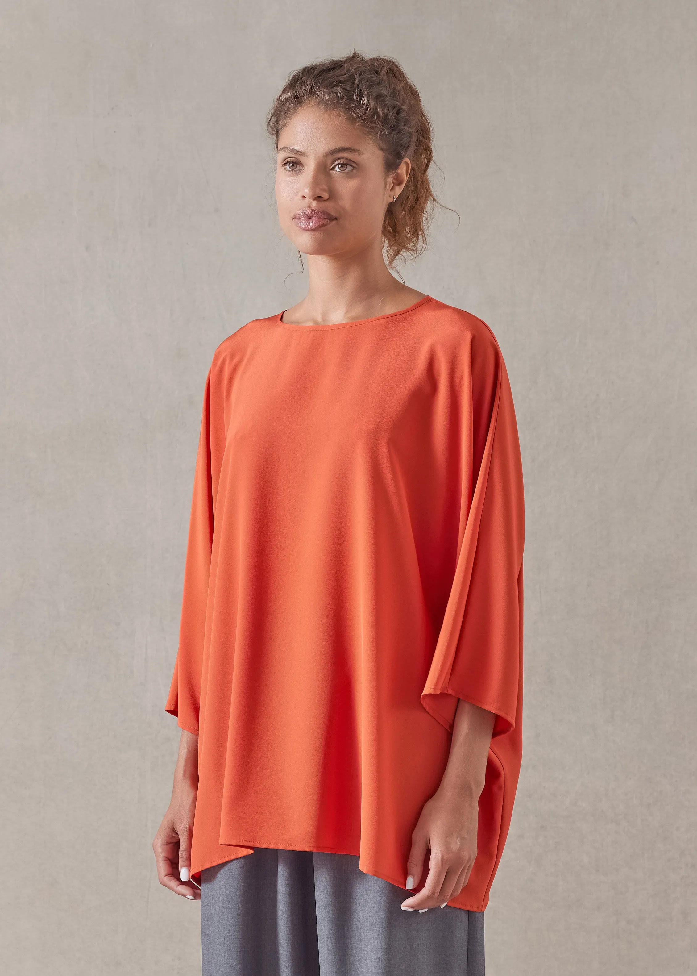 silk boat neck top - long sold by eskandar