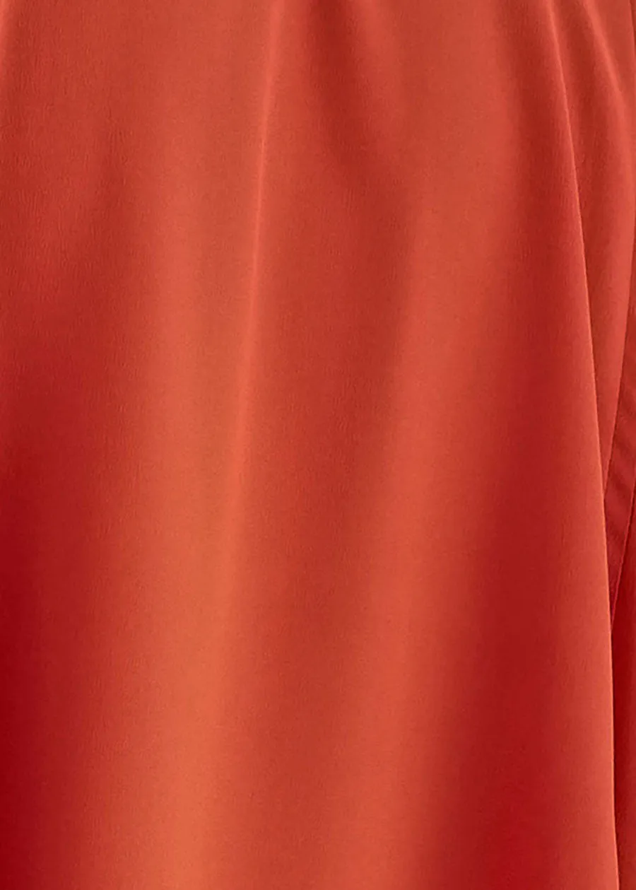 silk pleated shoulder swing shirt with chinese collar - long sold by eskandar product image thumbnail 5