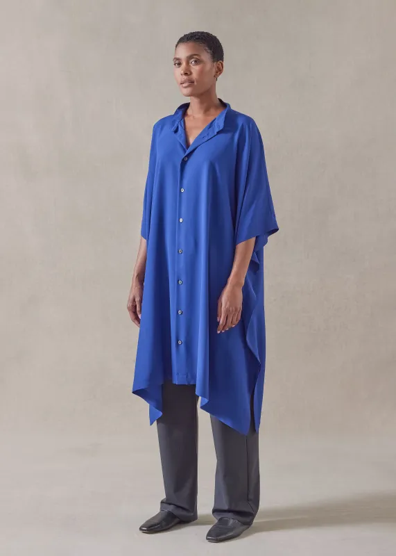 silk collarless kaftan shirt - very long sold by eskandar