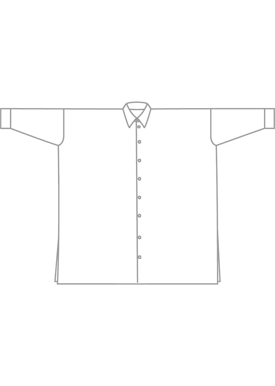 silk wide shirt with collar - very long with slits (lapisorange) sold by eskandar product image thumbnail 5