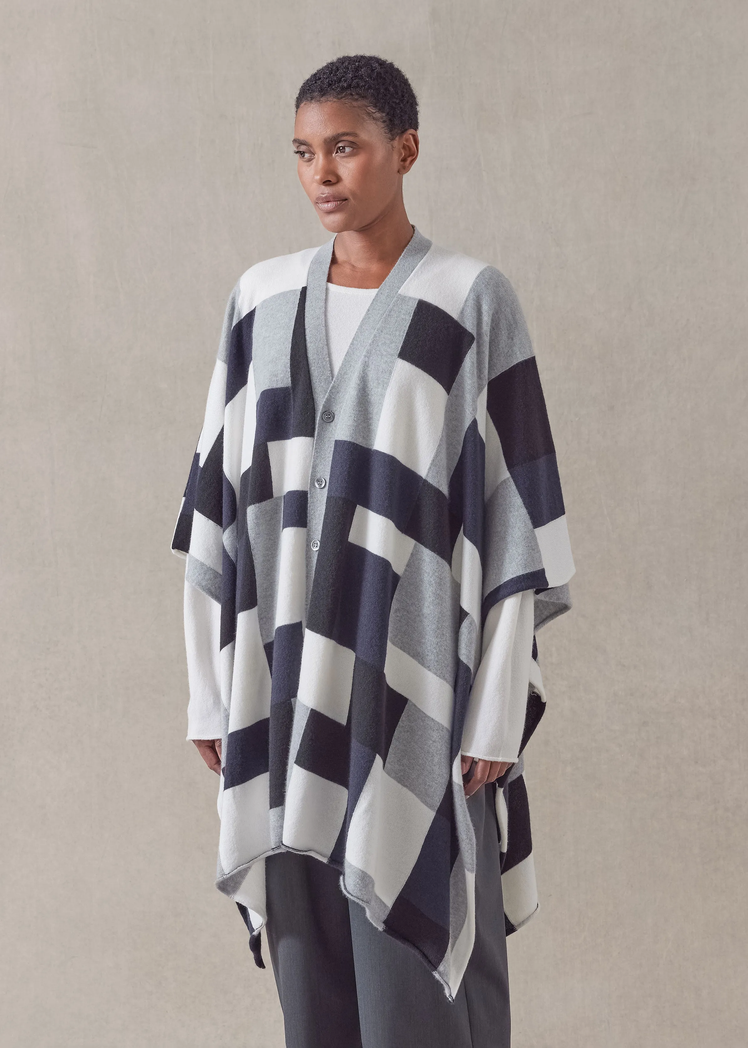 cashmere extra wide sleeveless cardigan tabard - long plus sold by eskandar product image thumbnail 4