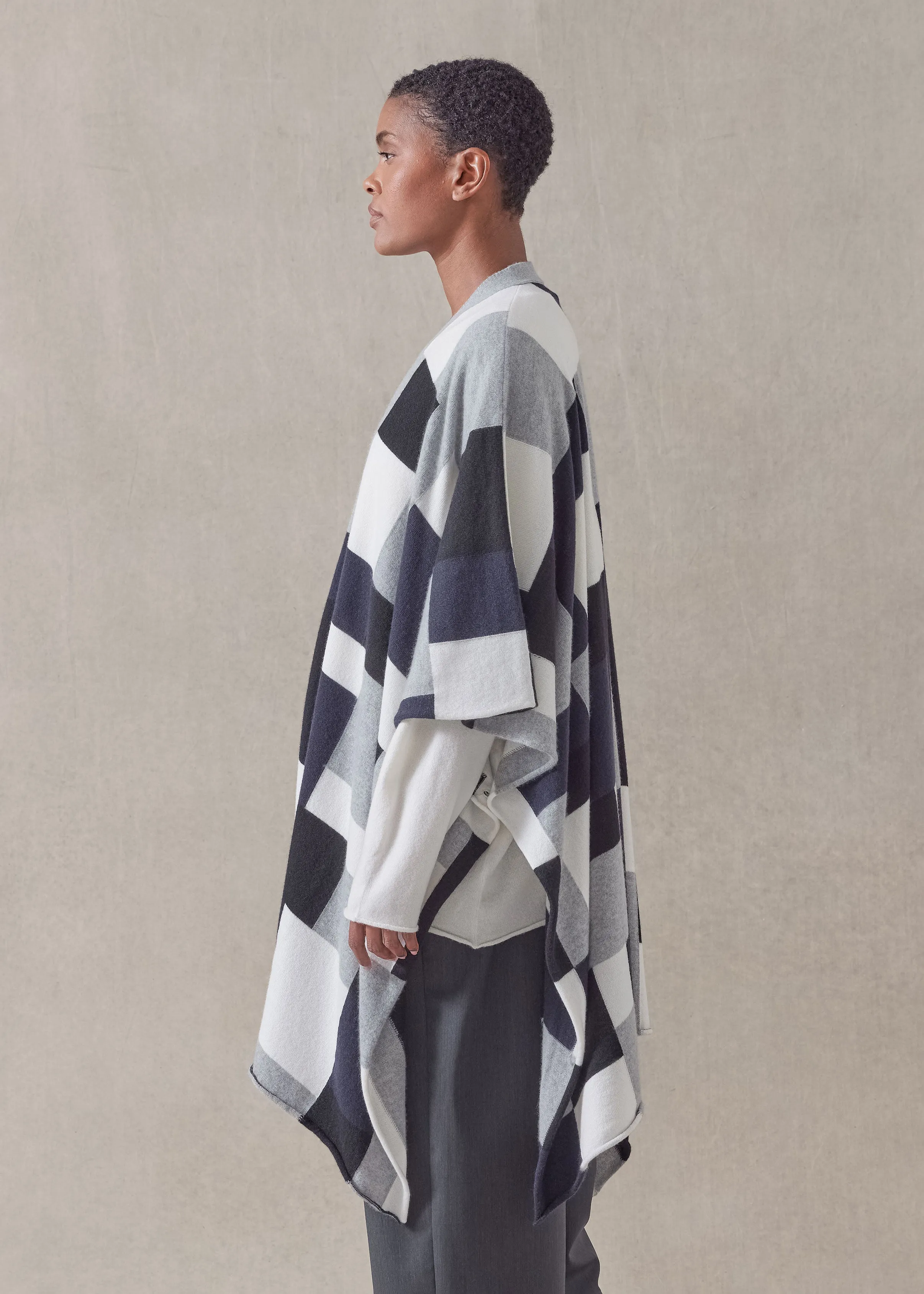 cashmere extra wide sleeveless cardigan tabard - long plus sold by eskandar product image thumbnail 5