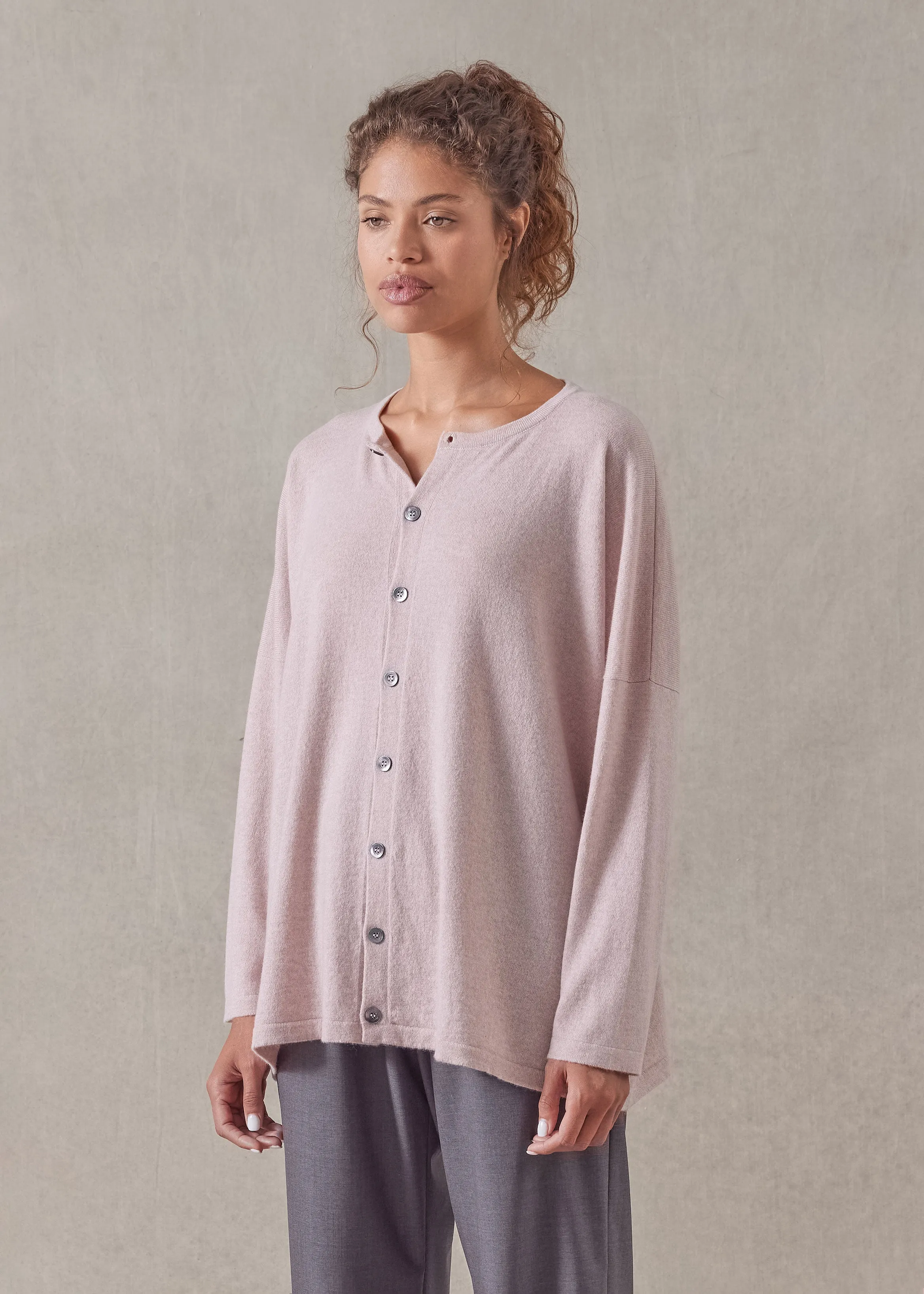 cashmere slim sleeve cardigan - mid plus sold by eskandar product image thumbnail 2