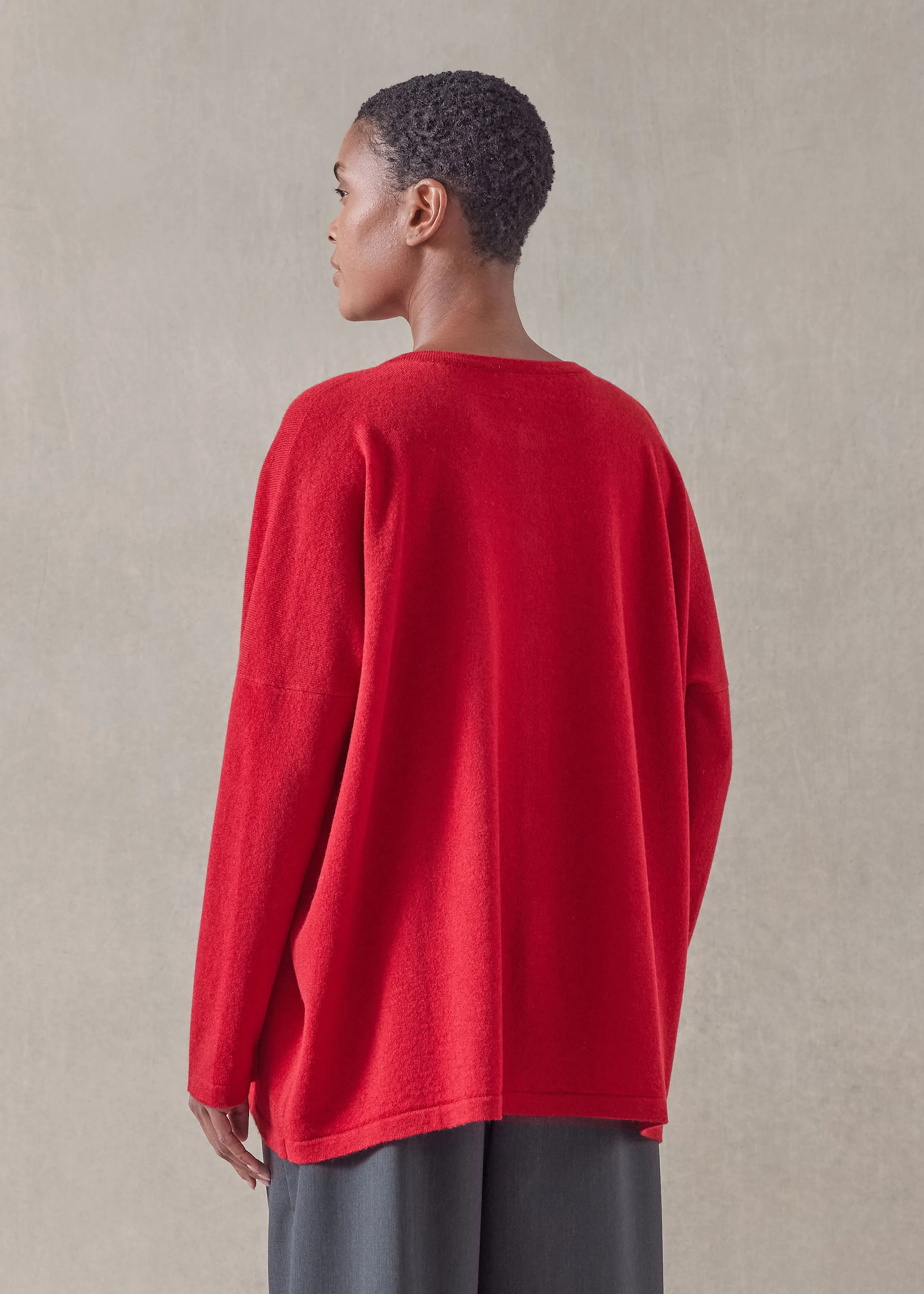 cashmere slim sleeve round neck cardigan - mid plus sold by eskandar product image thumbnail 5