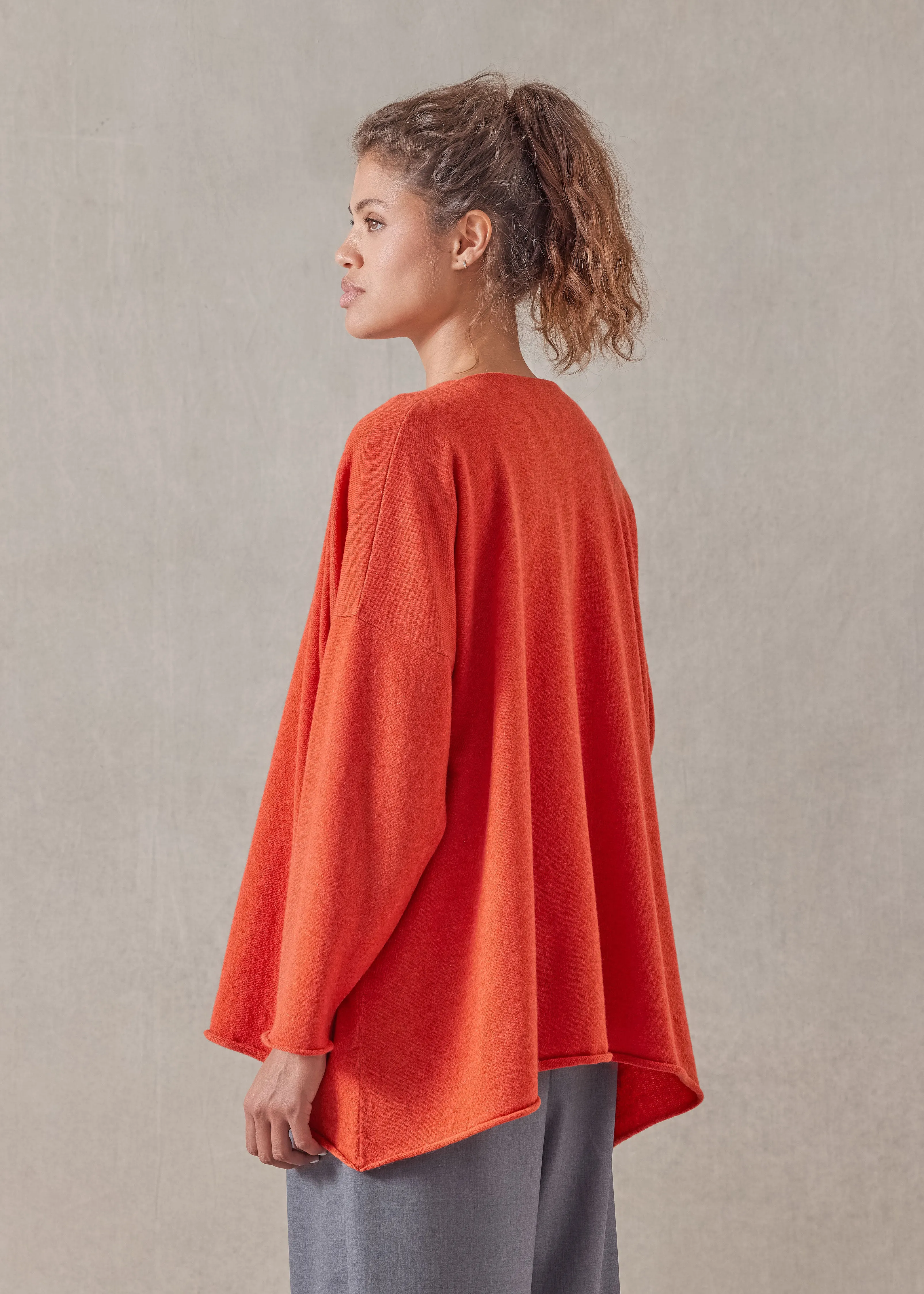 cashmere a-line v-neck sweater - long sold by eskandar product image thumbnail 4