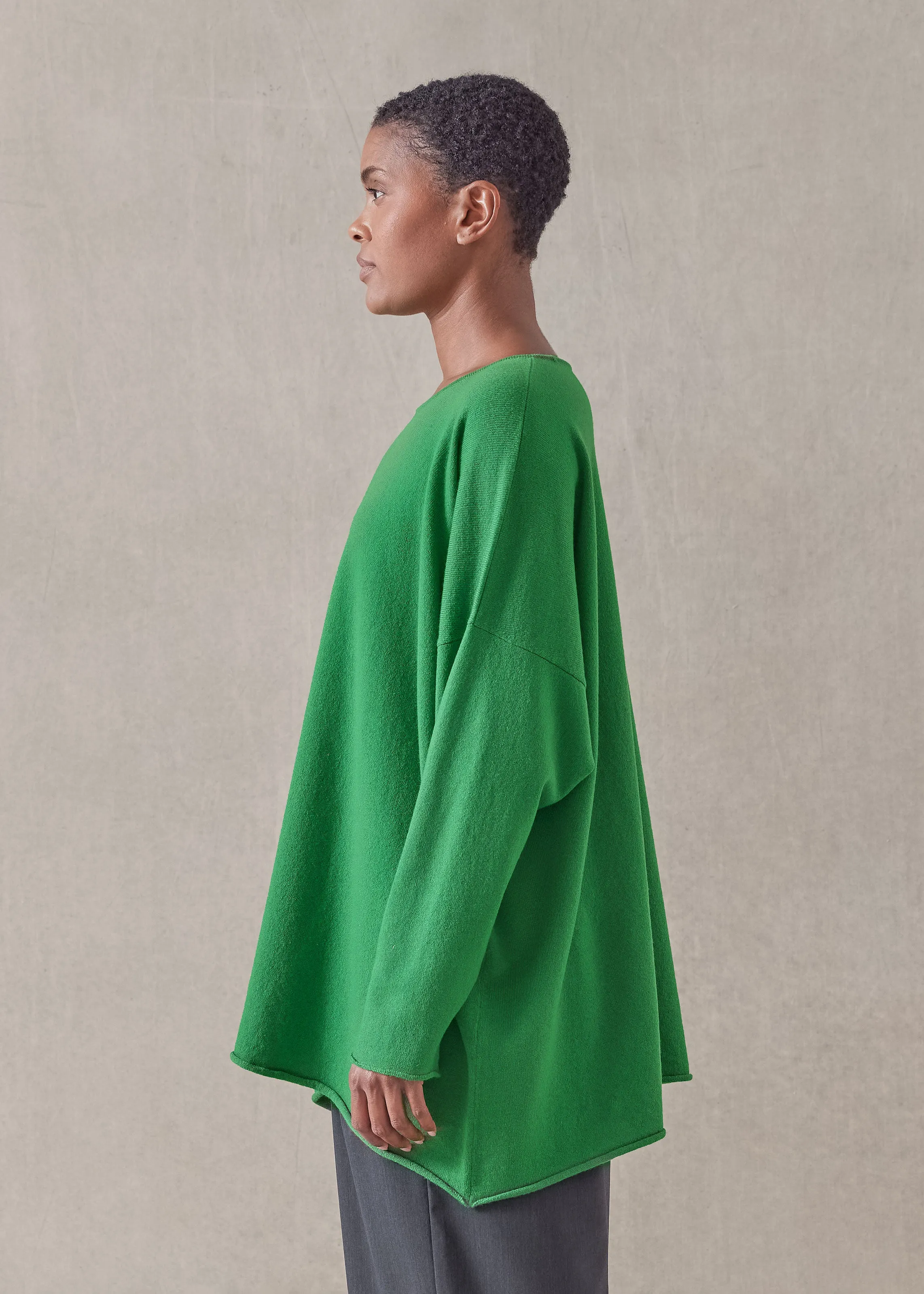 cashmere a-line bateau neck sweater - long sold by eskandar product image thumbnail 3