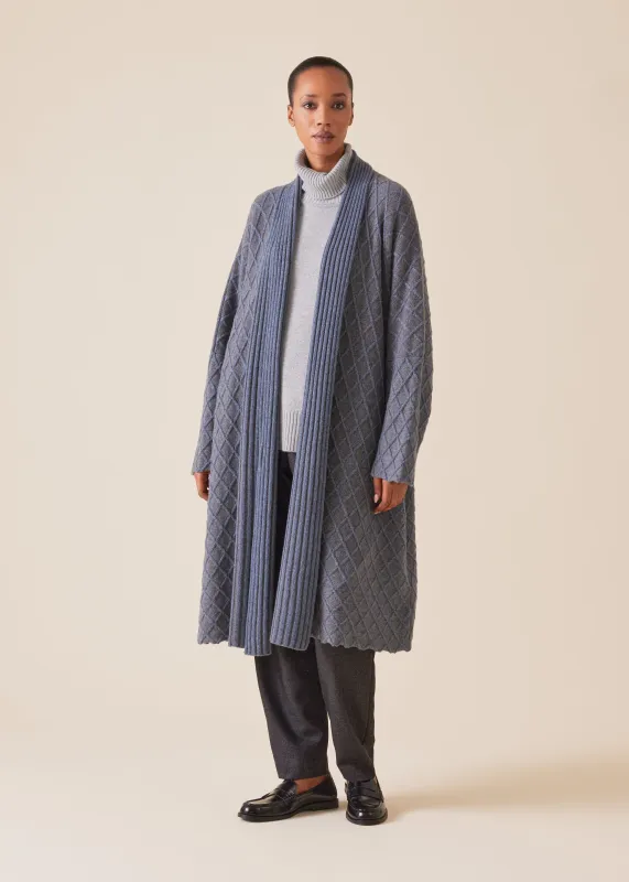 cashmere wide shawl collar cardigan coat sold by eskandar
