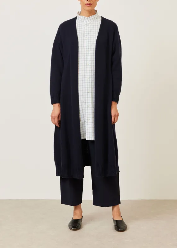 cashmere knitted a-line cardigan coat sold by eskandar