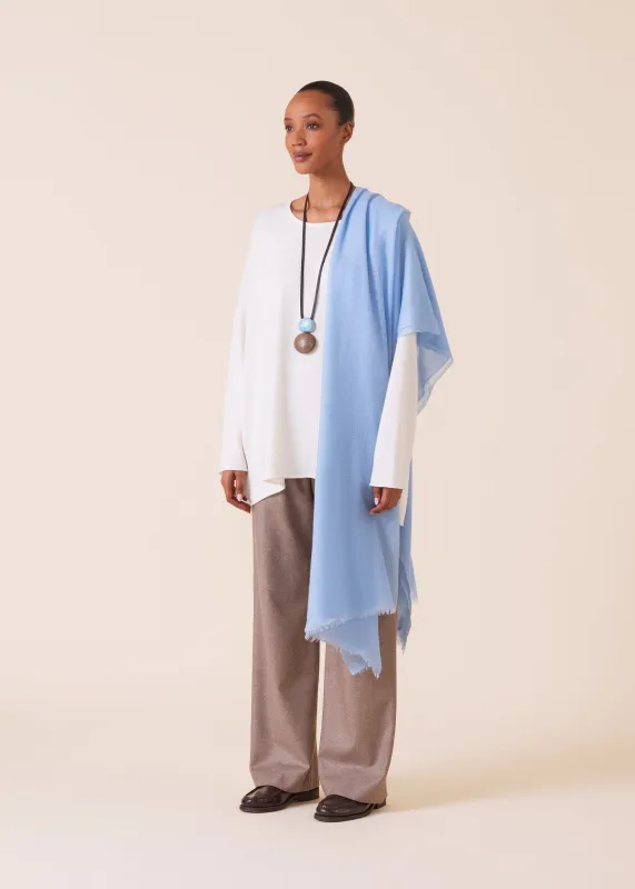 cashmere large scarf (woadblue) sold by eskandar