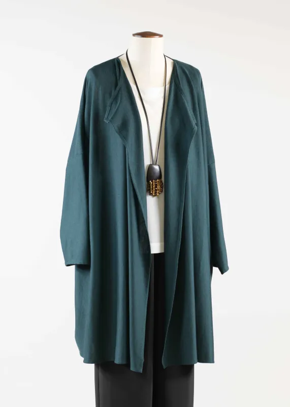cashmere silk jersey wide slim sleeve jacket - long plus sold by eskandar