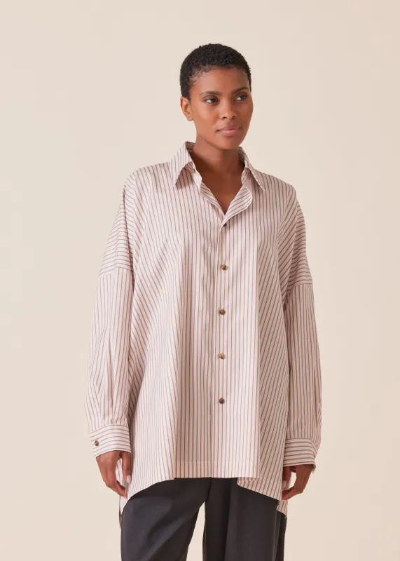 cotton wide longer back shirt with collar - long sold by eskandar