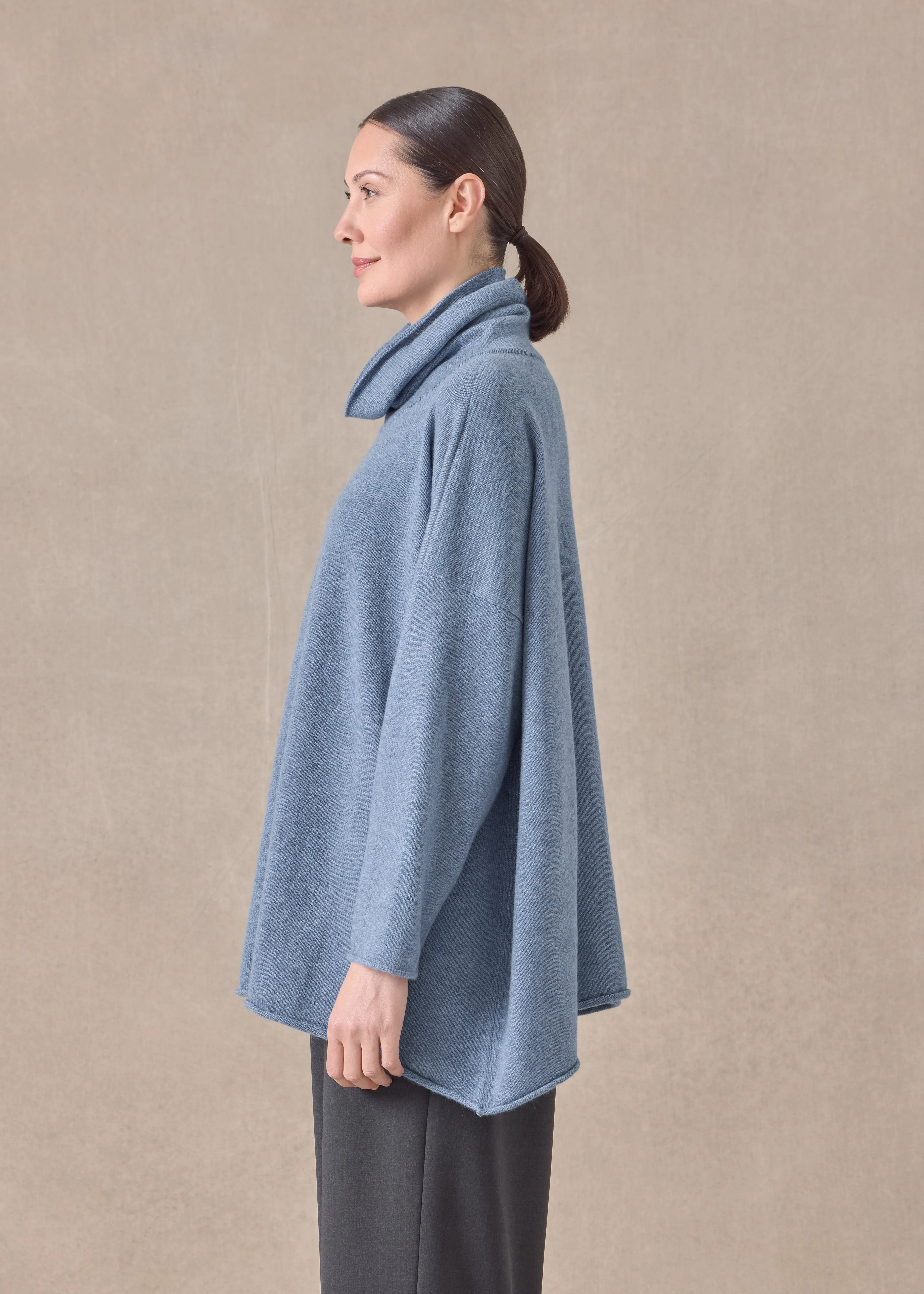 cashmere knitted wide a-line monks top - mid plus sold by eskandar product image thumbnail 3