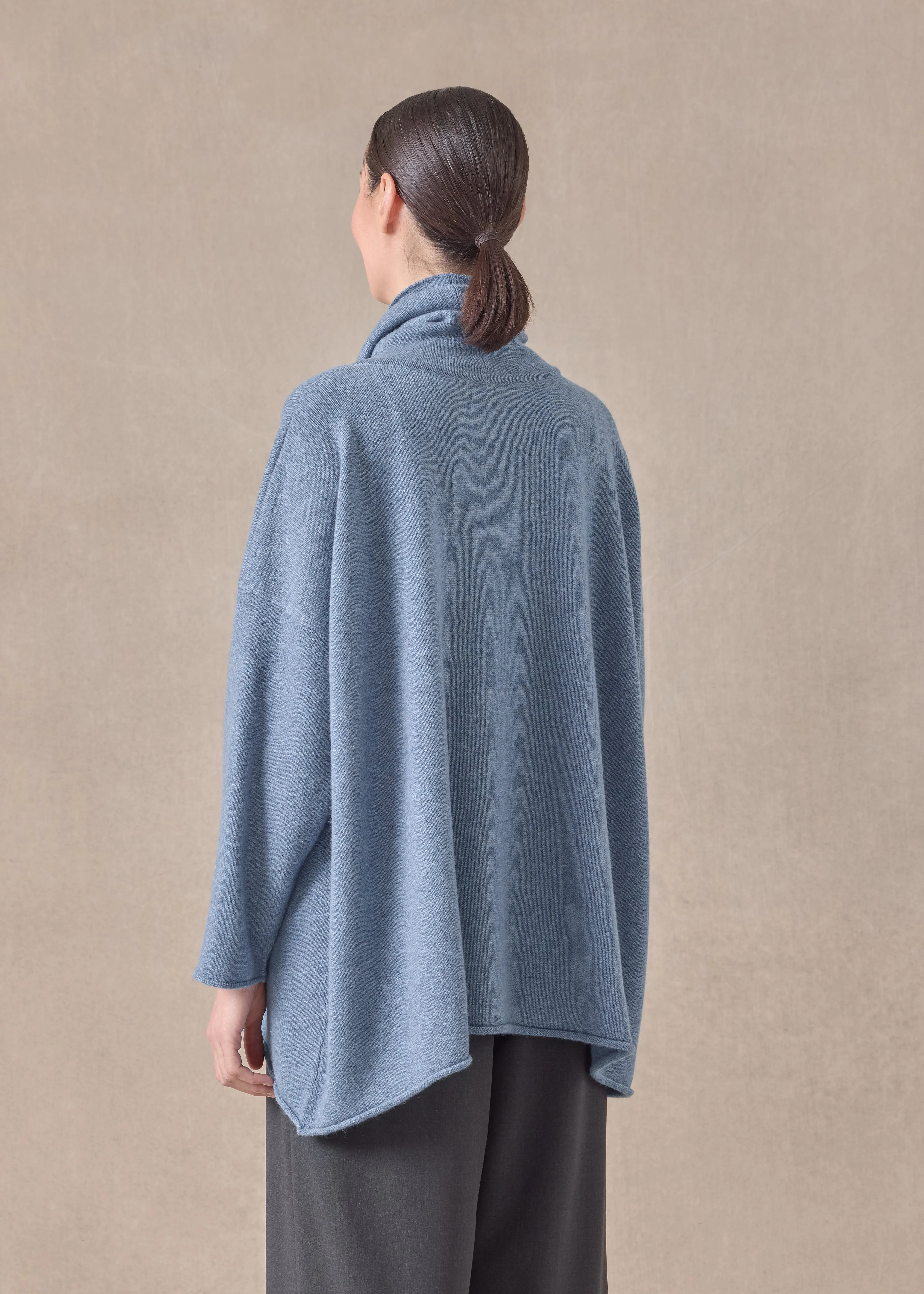 cashmere knitted wide a-line monks top - mid plus sold by eskandar product image thumbnail 4