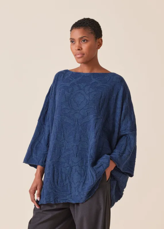cashmere square 3/4 sleeve sweater - long sold by eskandar