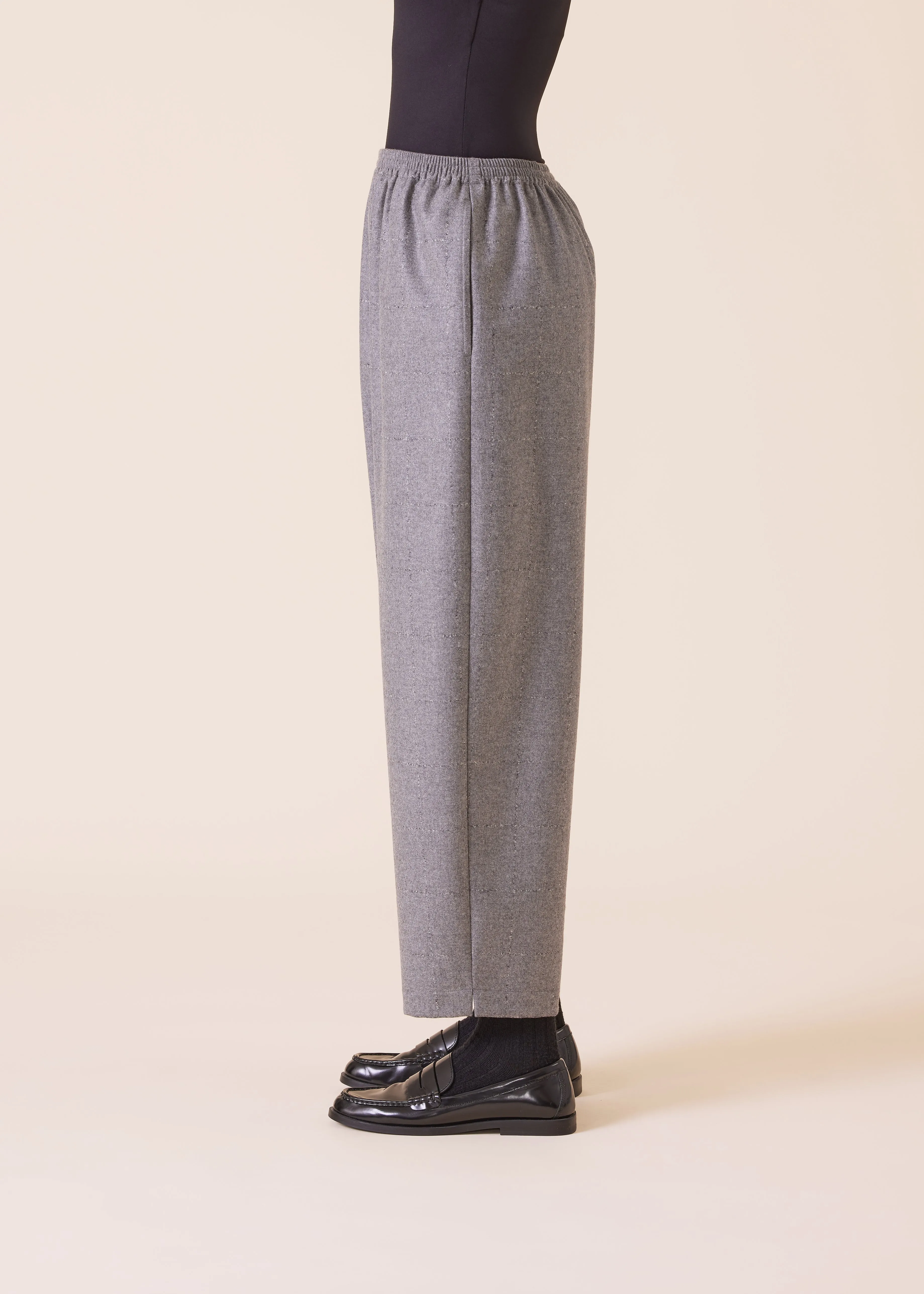 wool cashmere mix longer japanese trouser with ankle slits sold by eskandar product image thumbnail 2