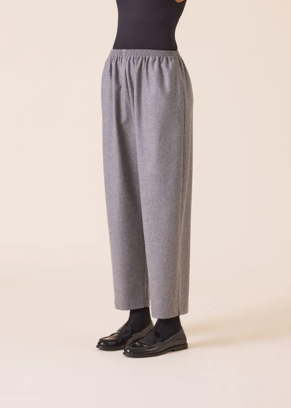 wool cashmere mix longer japanese trouser with ankle slits sold by eskandar