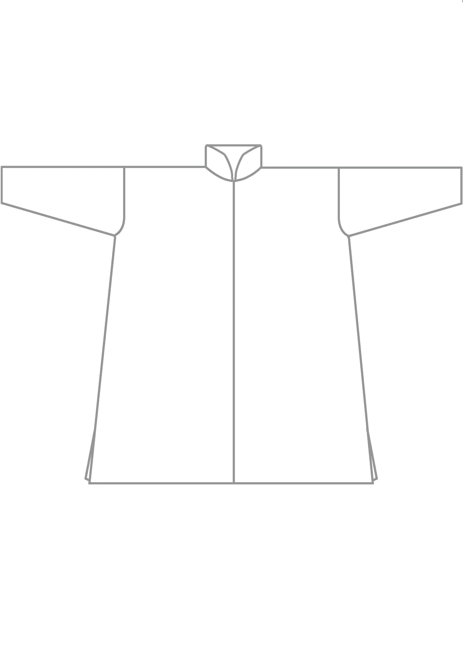 silk wide a-line chinese collar shirt - very long with slits sold by eskandar product image thumbnail 5