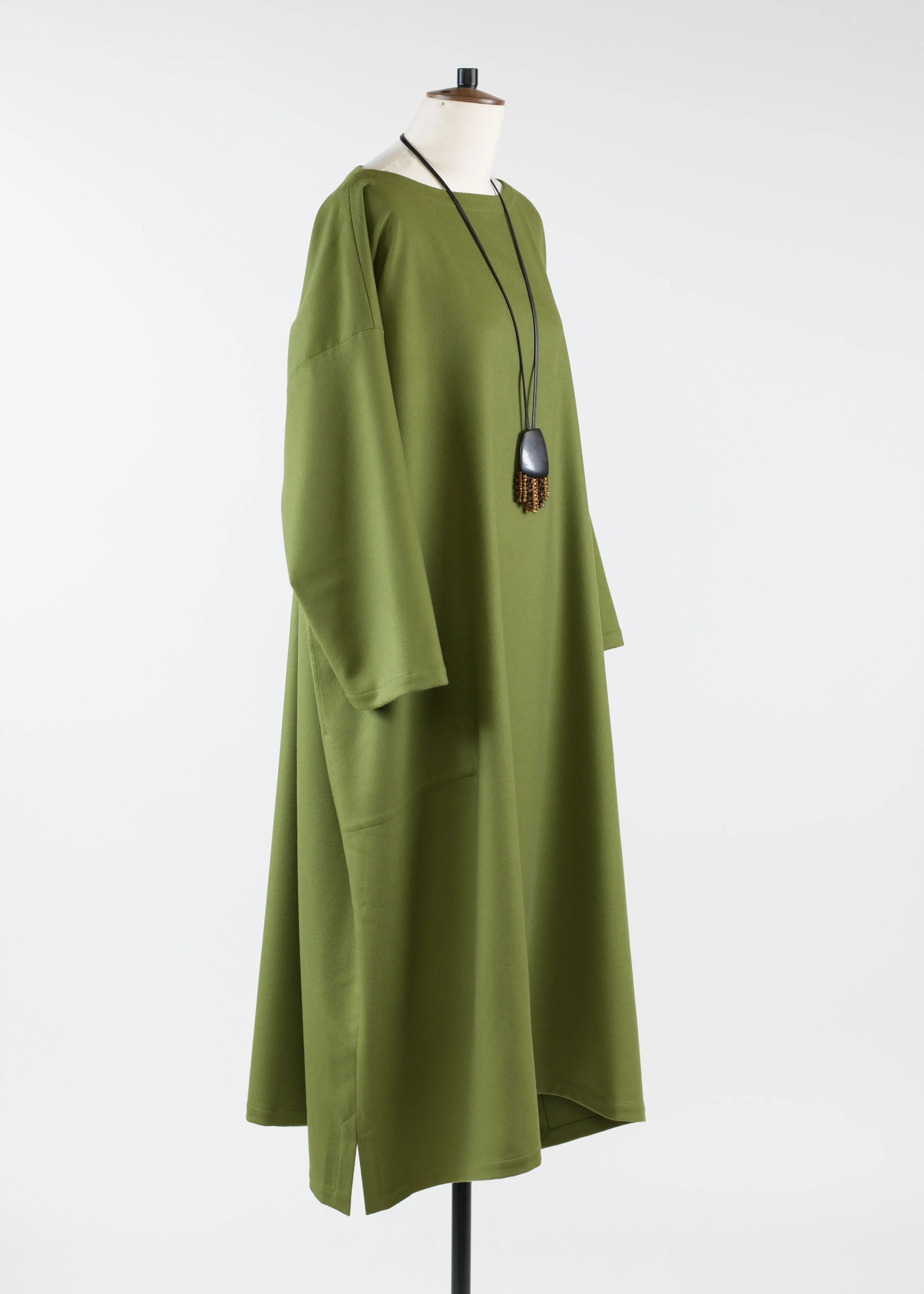 cashmere wide a-line scoop neck dress sold by eskandar product image thumbnail 2