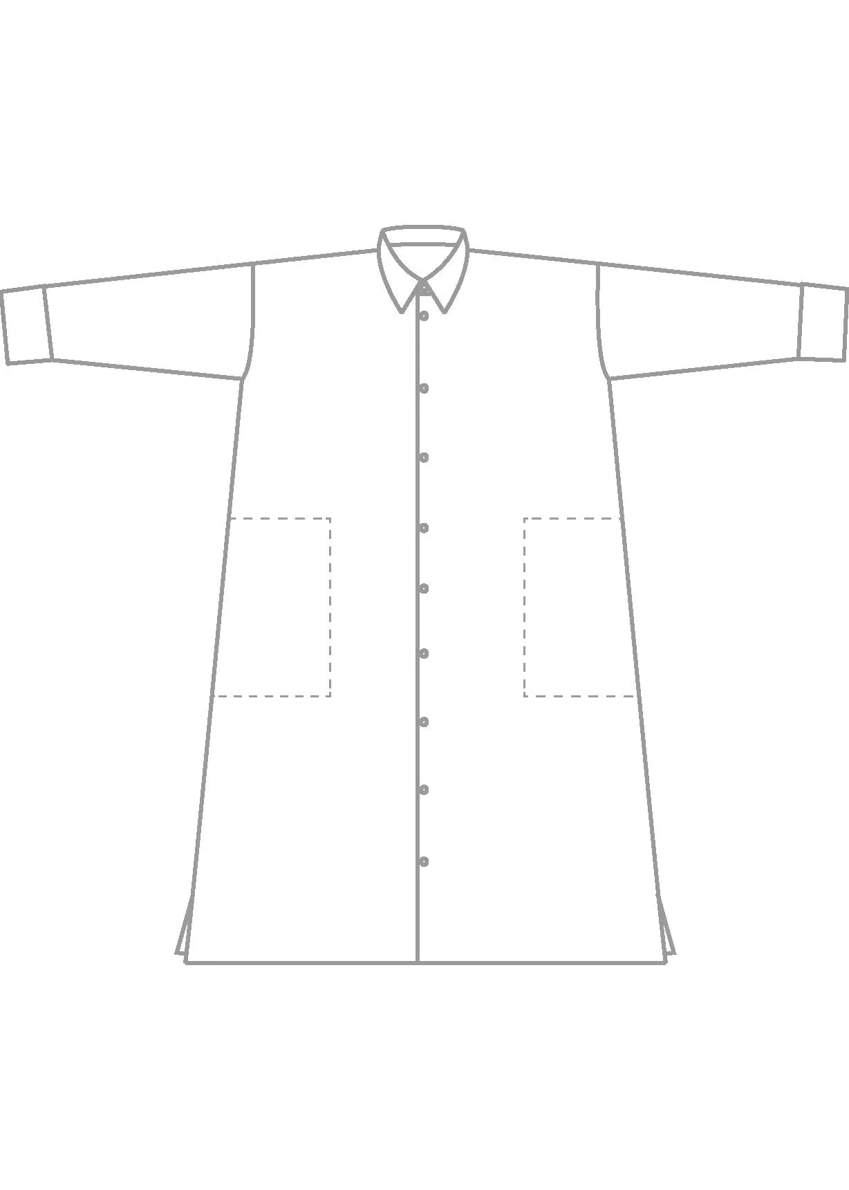 wool silk mix wide a-line shirt dress with collar sold by eskandar product image thumbnail 5