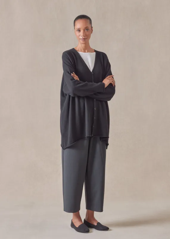 cashmere a-line V-neck cardigan - long (black) sold by eskandar