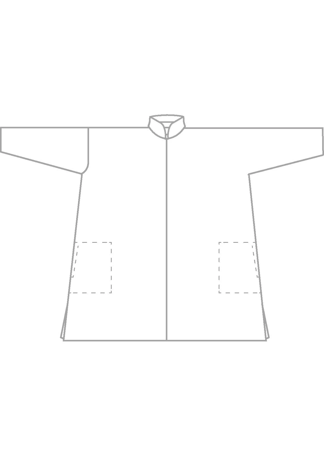 silk wide a-line double stand collar shirt - very long with slits sold by eskandar product image thumbnail 4