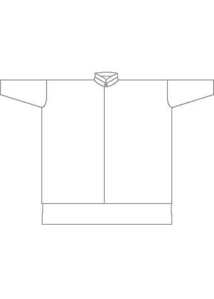 cotton denim wide longer back double stand collar shirt - very long with slits sold by eskandar product image thumbnail 3