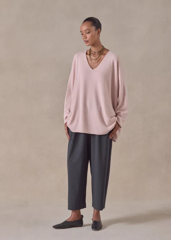 cashmere a-line v-neck sweater - long sold by eskandar