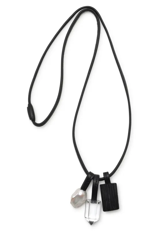 triple drop pendant with mixed elements sold by eskandar